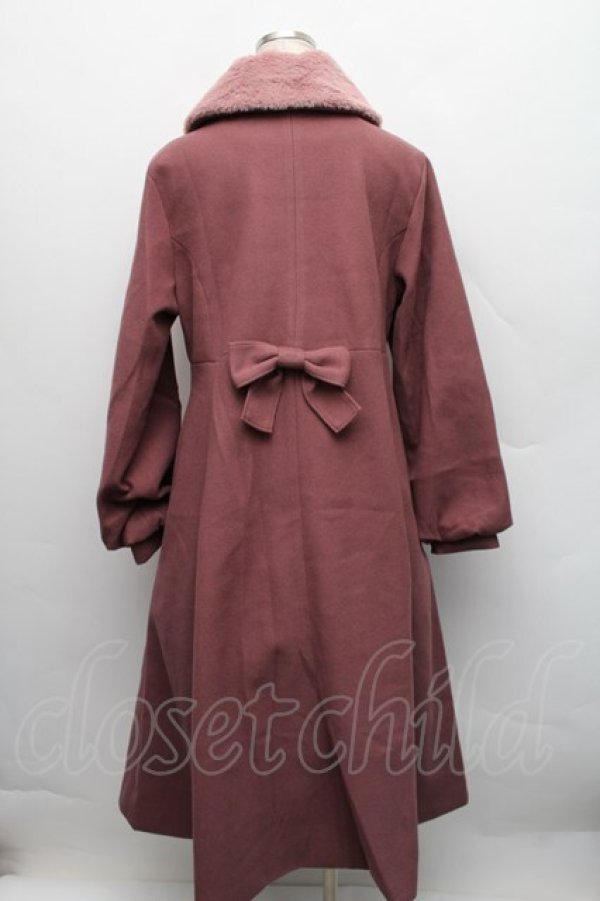 画像2: m petit by misako / AM*リボンコート L 濃桃 S-25-12-18-048-LO-JA-AS-ZS (2)