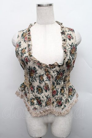 画像: axes femme / ゴブラン柄ベスト  ベージュ S-25-12-18-049-AX-TO-HR-ZS