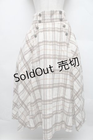 画像: axes femme / ハイウエスト起毛チェックスカート  オフ S-25-12-18-050-AX-SK-AS-ZS