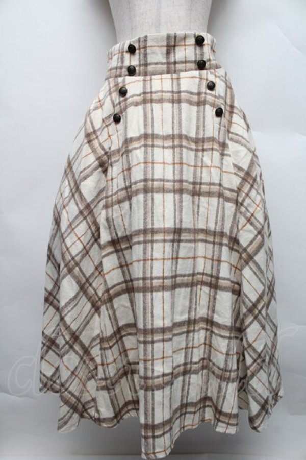 画像1: axes femme / ハイウエスト起毛チェックスカート  オフ S-25-12-18-050-AX-SK-AS-ZS (1)