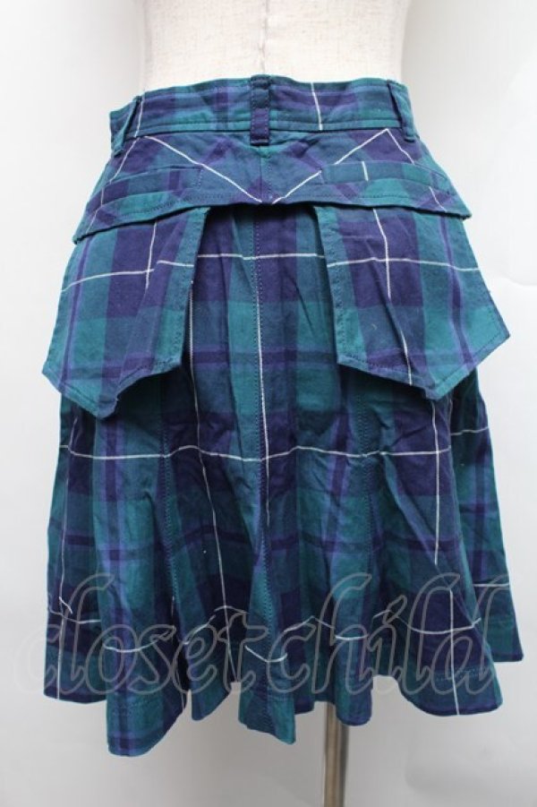 画像2: Jane Marple / チェックスカート  ブルー S-25-12-18-054-JM-SK-AS-ZS (2)