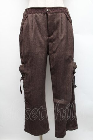 画像: axes femme / ポケット編み上げパンツ  ブラウン S-25-12-18-057-AX-PA-HR-ZS