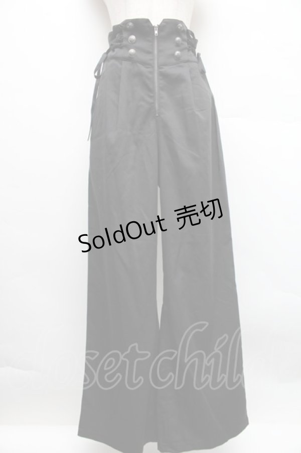 画像1: axes femme POETIQUE / レースアップデザインパンツ  黒 S-25-12-18-059-AX-PA-AS-ZS (1)