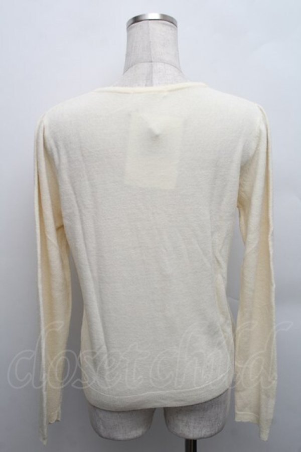 画像2: axes femme / バタフライ刺繍カーディガン  キナリ S-25-12-18-001-AX-TO-HR-ZS (2)