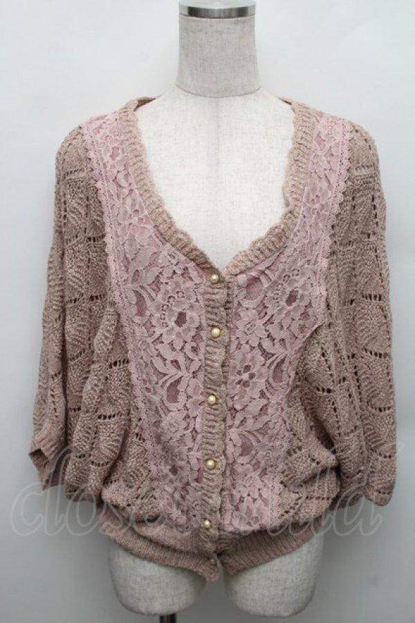 画像1: axes femme / ドルマンニットカーディガン  ピンク S-25-12-18-009-AX-TO-HR-ZS (1)