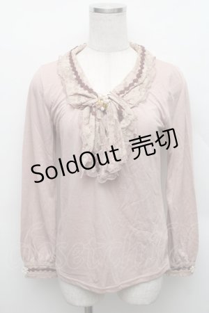 画像: axes femme / レースBIGリボンカットソー  アワピンク S-25-12-18-010-AX-TO-HR-ZS