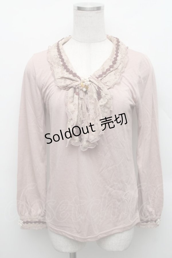 画像1: axes femme / レースBIGリボンカットソー  アワピンク S-25-12-18-010-AX-TO-HR-ZS (1)