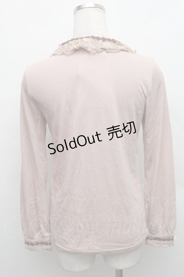 画像2: axes femme / レースBIGリボンカットソー  アワピンク S-25-12-18-010-AX-TO-HR-ZS (2)