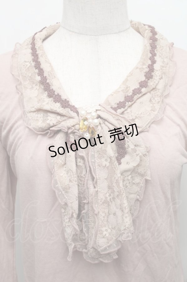 画像3: axes femme / レースBIGリボンカットソー  アワピンク S-25-12-18-010-AX-TO-HR-ZS (3)