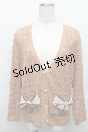 画像: axes femme / ポケットリボンニットカーディガン  カラシ S-25-12-18-011-AX-TO-HR-ZS