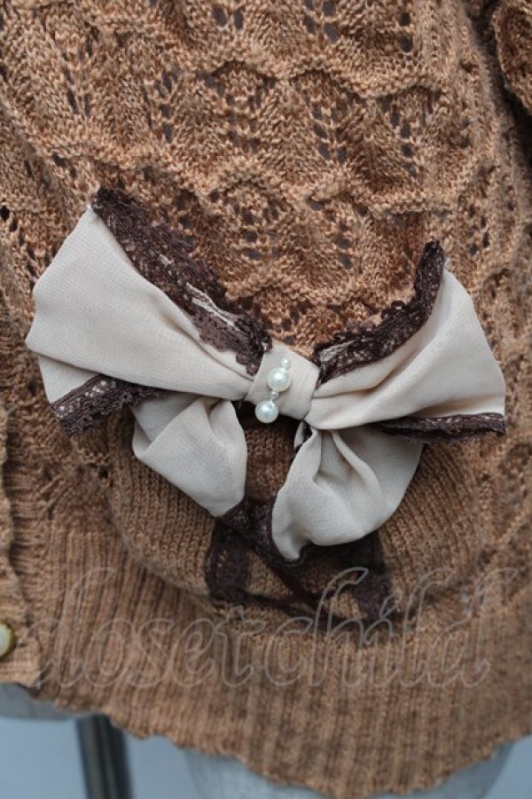 画像3: axes femme / ポケットリボンニットカーディガン  カラシ S-25-12-18-011-AX-TO-HR-ZS (3)