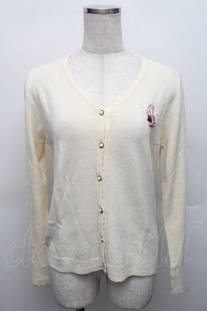 画像: axes femme / バタフライ刺繍カーディガン  キナリ S-25-12-18-002-AX-TO-HR-ZS