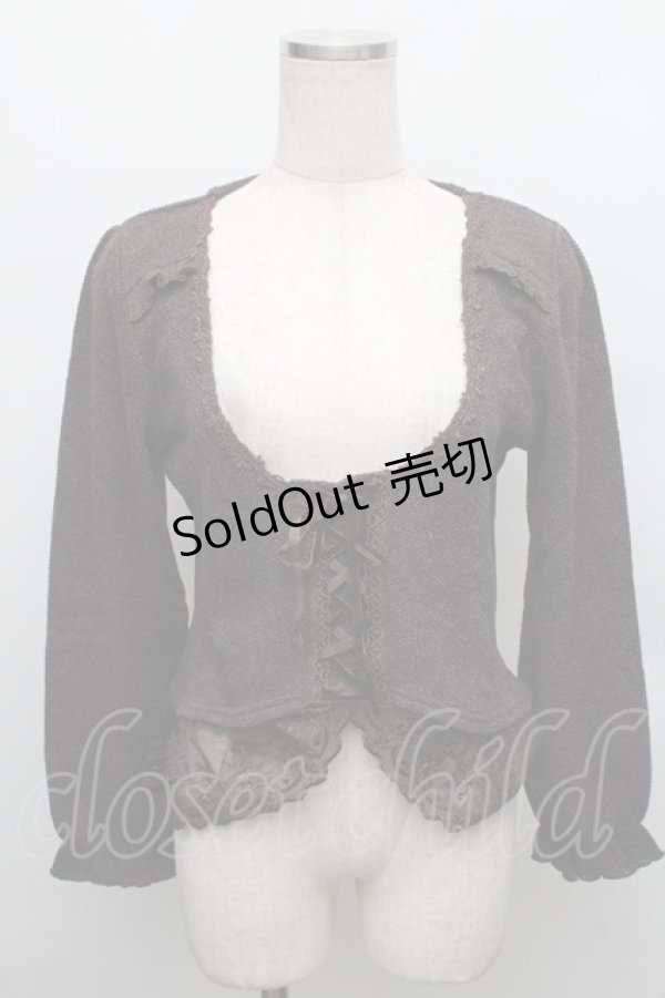 画像1: axes femme / 編み上げデザインプルオーバー  チャ S-25-12-18-018-AX-TO-HR-ZS (1)