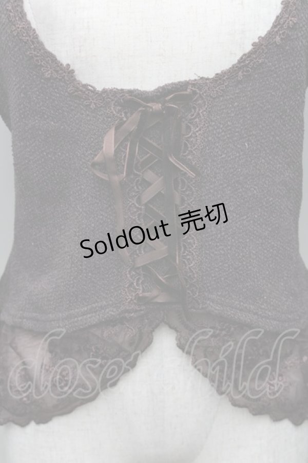 画像3: axes femme / 編み上げデザインプルオーバー  チャ S-25-12-18-018-AX-TO-HR-ZS (3)