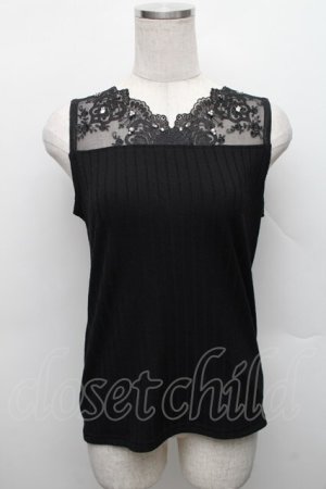 画像: axes femme / 繊細レースタンク  黒 S-25-12-18-019-AX-TO-HR-ZS