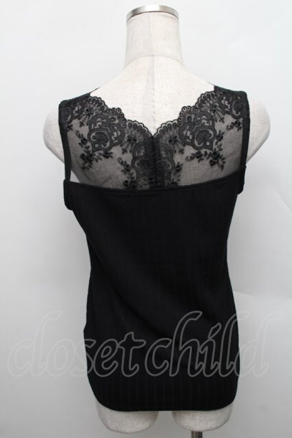 画像2: axes femme / 繊細レースタンク  黒 S-25-12-18-019-AX-TO-HR-ZS (2)