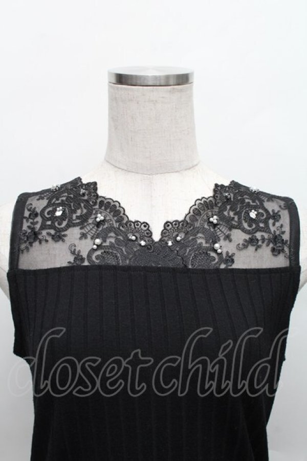 画像3: axes femme / 繊細レースタンク  黒 S-25-12-18-019-AX-TO-HR-ZS (3)