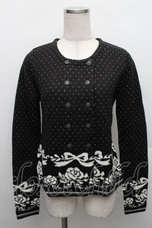 画像: ANECDOTE axes femme / リボンバラデザインニット  黒 S-25-12-18-021-AX-TO-HR-ZS