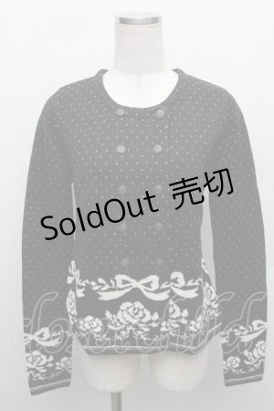 画像: ANECDOTE axes femme / リボンバラデザインニット  黒 S-25-12-18-021-AX-TO-HR-ZS