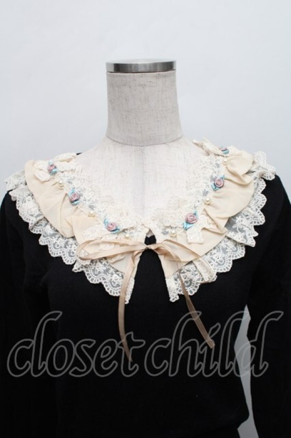 画像3: axes femme / 襟元バラ使いニットプルオーバー  黒 S-25-12-18-022-AX-TO-HR-ZS (3)