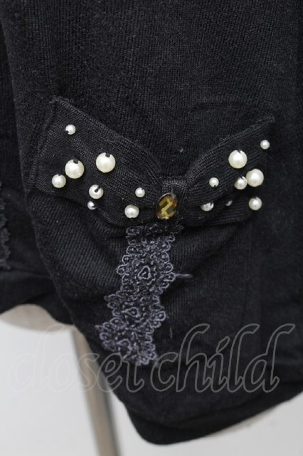 画像3: axes femme / リボンポケットVネックプルオーバー  黒 S-25-12-18-024-AX-TO-HR-ZS (3)