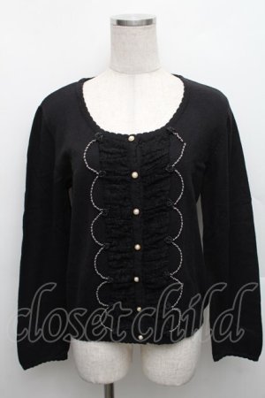 画像: axes femme / 巻きバラレースカーディガン  黒 S-25-12-18-025-AX-TO-HR-ZS