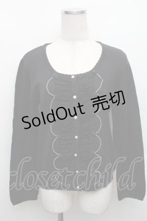 画像: axes femme / 巻きバラレースカーディガン  黒 S-25-12-18-025-AX-TO-HR-ZS