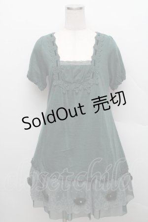 画像: axes femme / 裾チュール切替ニットワンピース  グリーン S-25-12-18-026-AX-OP-HR-ZS