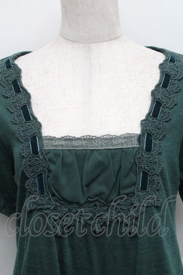 画像3: axes femme / 裾チュール切替ニットワンピース  グリーン S-25-12-18-026-AX-OP-HR-ZS (3)