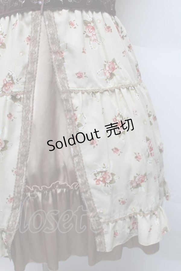 画像4: axes femme / ベロア切り替えローズリボンワンピース  ベージュ S-25-12-18-029-AX-OP-HR-ZS (4)