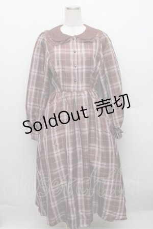 画像: m petit by misako / マイメロチェックフレアワンピース M ブラウン S-25-12-18-030-LO-OP-AS-ZS