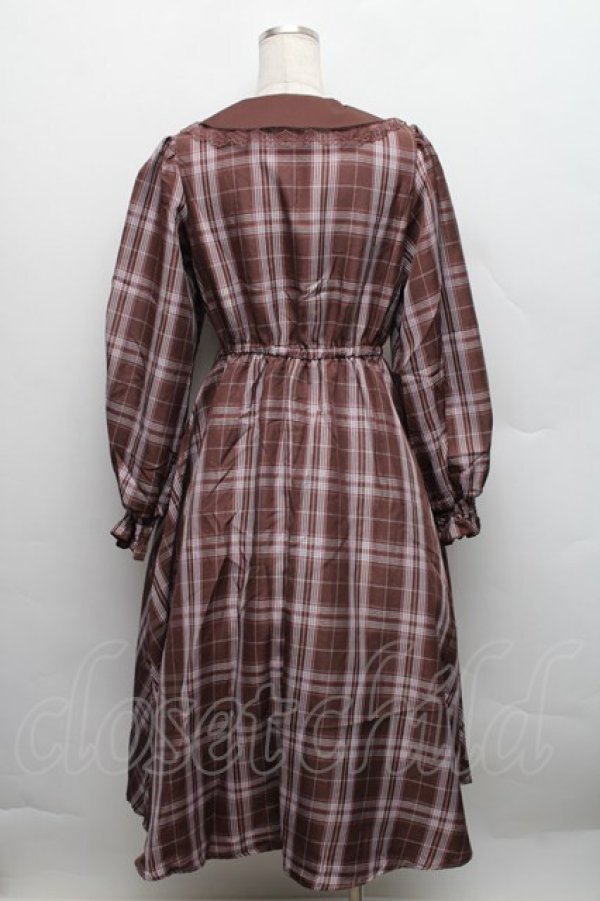 画像2: m petit by misako / マイメロチェックフレアワンピース M ブラウン S-25-12-18-030-LO-OP-AS-ZS (2)