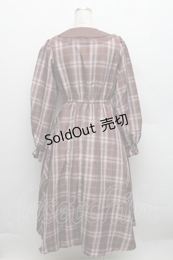 画像2: m petit by misako / マイメロチェックフレアワンピース M ブラウン S-25-12-18-030-LO-OP-AS-ZS (2)