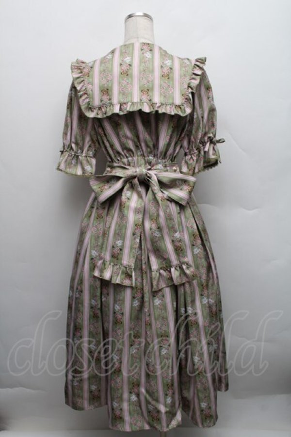 画像2: axes femme kawaii / RosyBear柄ワンピース M グリーン S-25-12-18-034-AX-OP-AS-ZS (2)