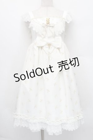 画像: BABY,THE STARS SHINE BRIGHT / Fluffy Dream Ribbonジャンパースカート  生成り S-25-12-20-021-BA-OP-SA-ZS