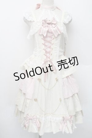 画像: ALICE and the PIRATES / Sweet Devilジャンパースカート  生成りＸピンク S-25-12-20-022-PA-OP-SA-ZS