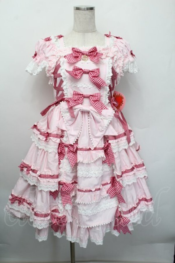 画像1: BABY,THE STARS SHINE BRIGHT / Flancesca Ribbonジャンパースカート  ピンク S-25-12-20-024-BA-JA-HR-ZS (1)