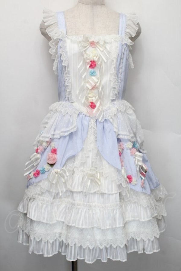 画像1: BABY,THE STARS SHINE BRIGHT / Garden Flowerジャンパースカート - サックス S-25-12-20-029-BA-OP-SZ-ZS (1)