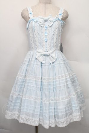 画像: BABY,THE STARS SHINE BRIGHT / シェリルレーシィジャンパースカート  サックス S-25-12-20-031-BA-OP-HR-ZS