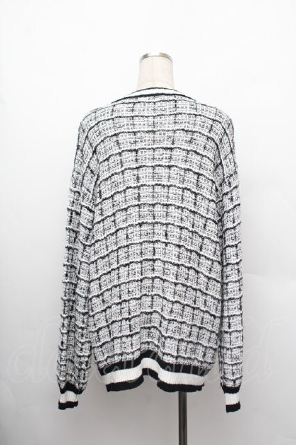 画像2: Ank Rouge / ツイードニットカーデ  黒ｘ白 S-25-12-20-1010-CA-TO-HR-ZS (2)