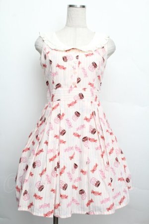 画像: Ank Rouge / キャンディストライプワンピース  ピンク S-25-12-20-1013-CA-OP-HR-ZS