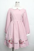 画像1: Ank Rouge / いちご刺繍長袖ワンピース  ピンク S-25-12-20-1014-CA-OP-HR-ZS (1)