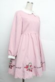 画像3: Ank Rouge / いちご刺繍長袖ワンピース  ピンク S-25-12-20-1014-CA-OP-HR-ZS (3)