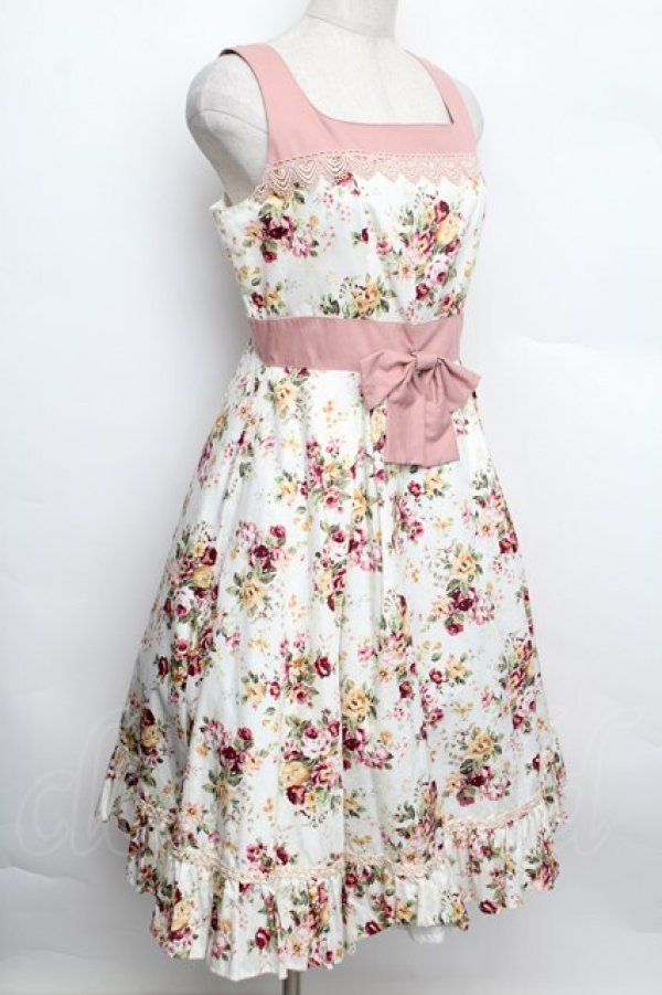 画像3: Victorian maiden / ロココブーケフリルジャンパースカート  ロココローズ S-25-12-20-1016-CL-OP-AS-ZS (3)