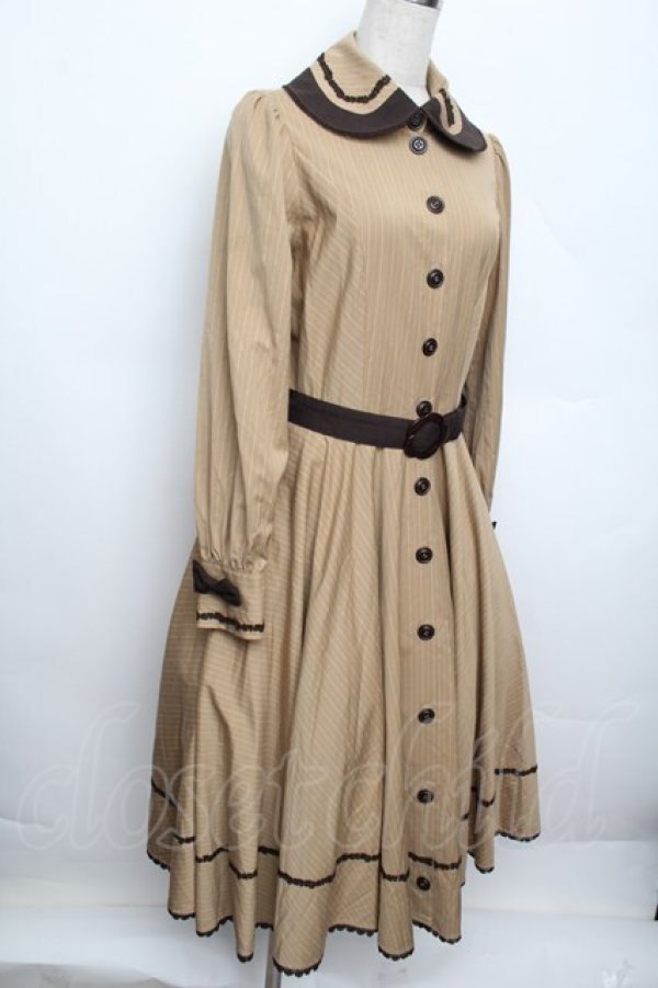 画像3: Innocent World / ストライプサーキュラーフレアーワンピース  ベージュ S-25-12-20-1021-IW-OP-AS-ZS (3)
