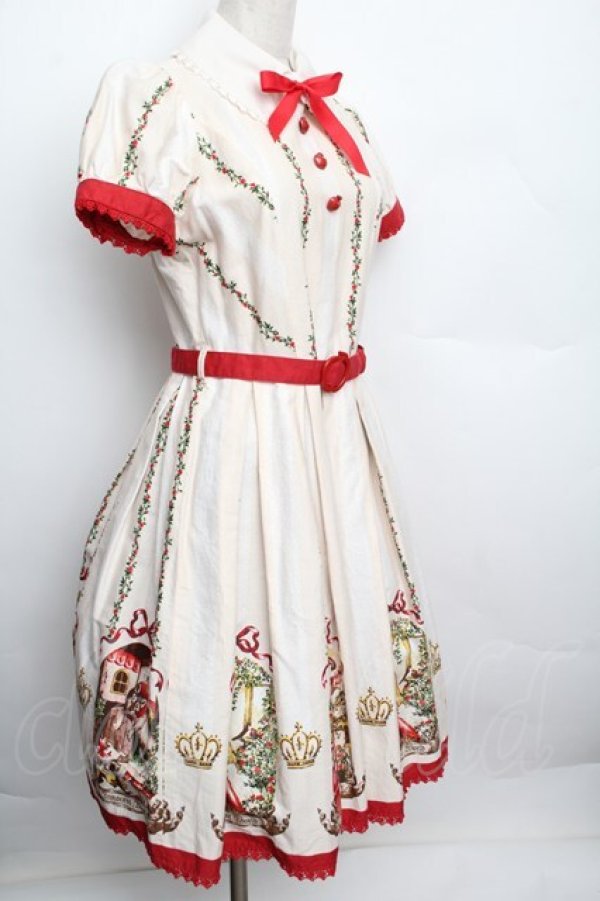 画像3: Innocent World / 童話柄ワンピース  オフｘ赤 S-25-12-20-1022-IW-OP-AS-ZS (3)