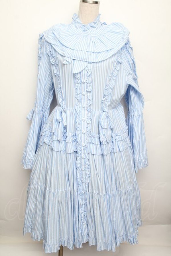 画像1: Physical Drop / スタンドカラープリンセスドレス  サックス S-25-12-20-1025-LO-OP-AS-ZS (1)