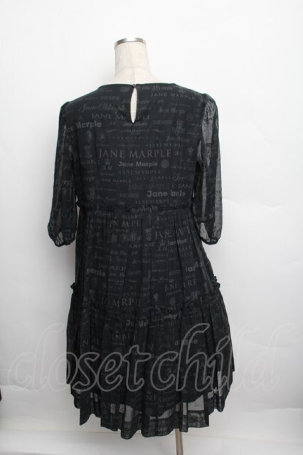 画像2: Jane Marple / シアーロゴのコットドレス  黒 S-25-12-20-1029-JM-OP-AS-ZS (2)