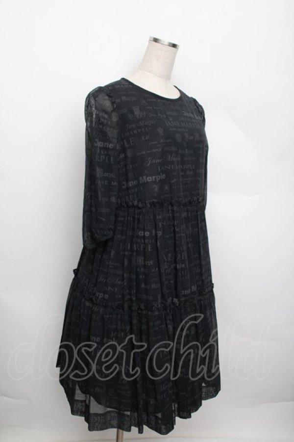画像3: Jane Marple / シアーロゴのコットドレス  黒 S-25-12-20-1029-JM-OP-AS-ZS (3)