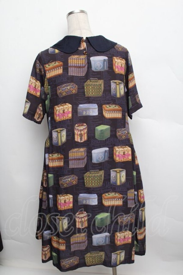 画像2: Jane Marple Dans Le Salon / Vintage Biscuits Canワンピース  ネイビー S-25-12-20-1032-JM-OP-HR-ZS (2)